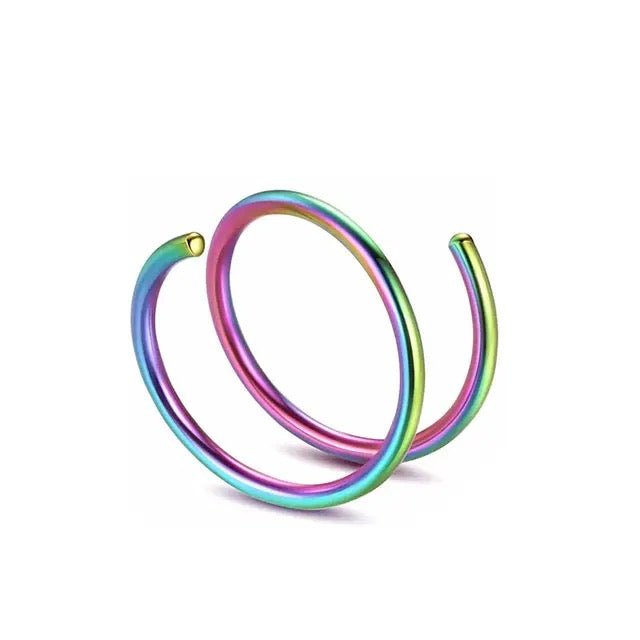20g Double Layered Nose Ring For Single Piercing - DustyJewelz