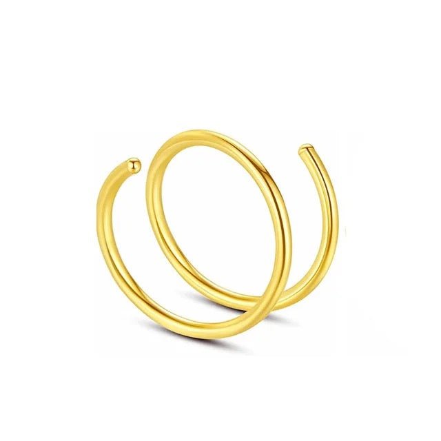 20g Double Layered Nose Ring For Single Piercing - DustyJewelz