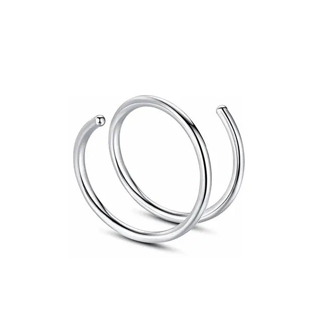 20g Double Layered Nose Ring For Single Piercing - DustyJewelz
