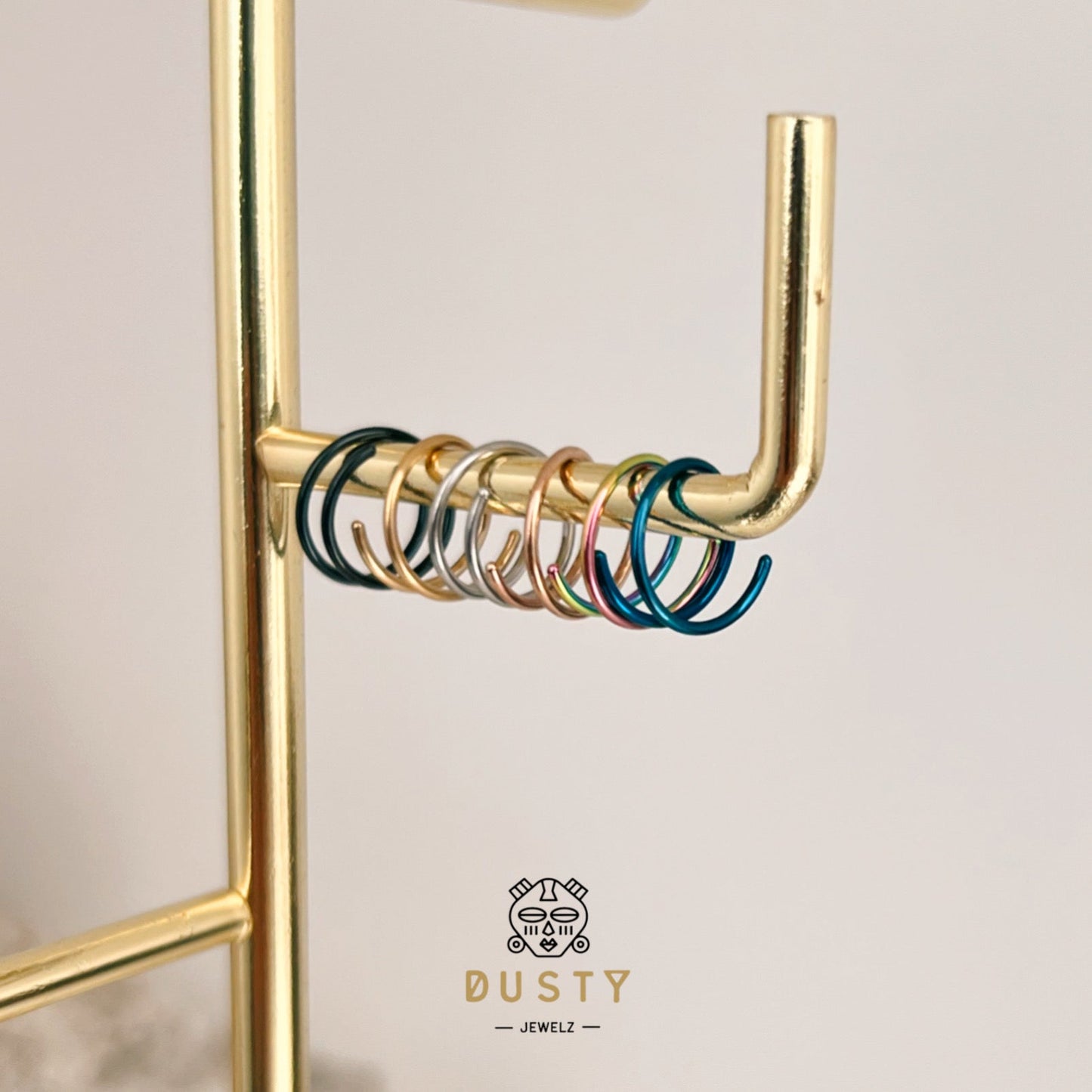 20g Double Layered Nose Ring For Single Piercing - DustyJewelz