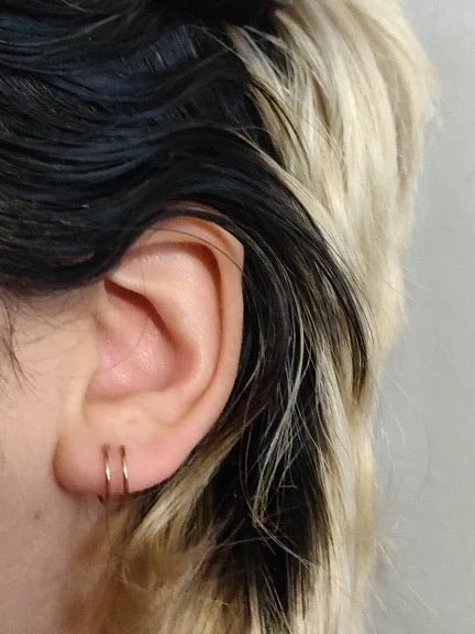 20g Double Layered Nose Ring For Single Piercing - DustyJewelz