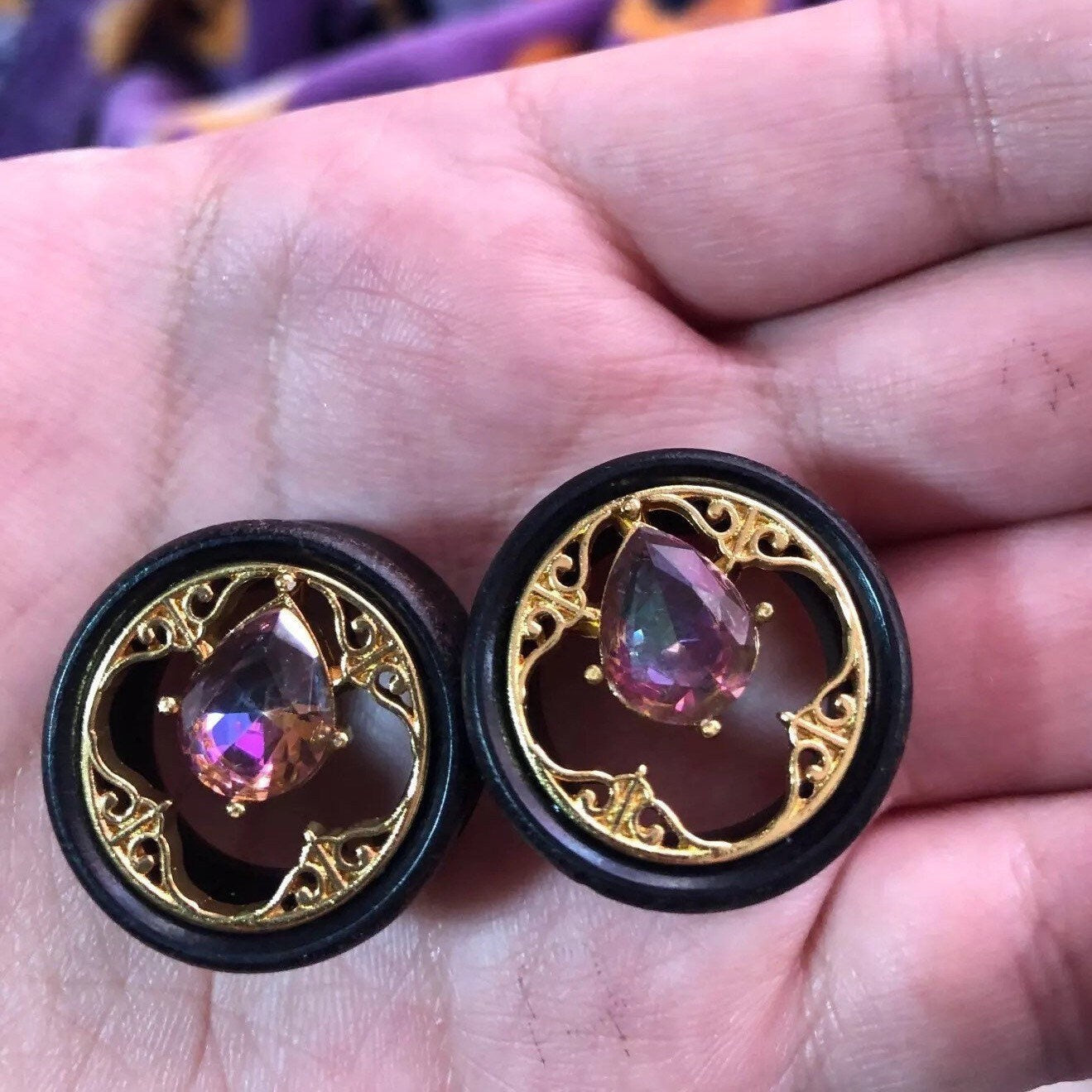 Areng Wood Gem Plugs | Double Flare