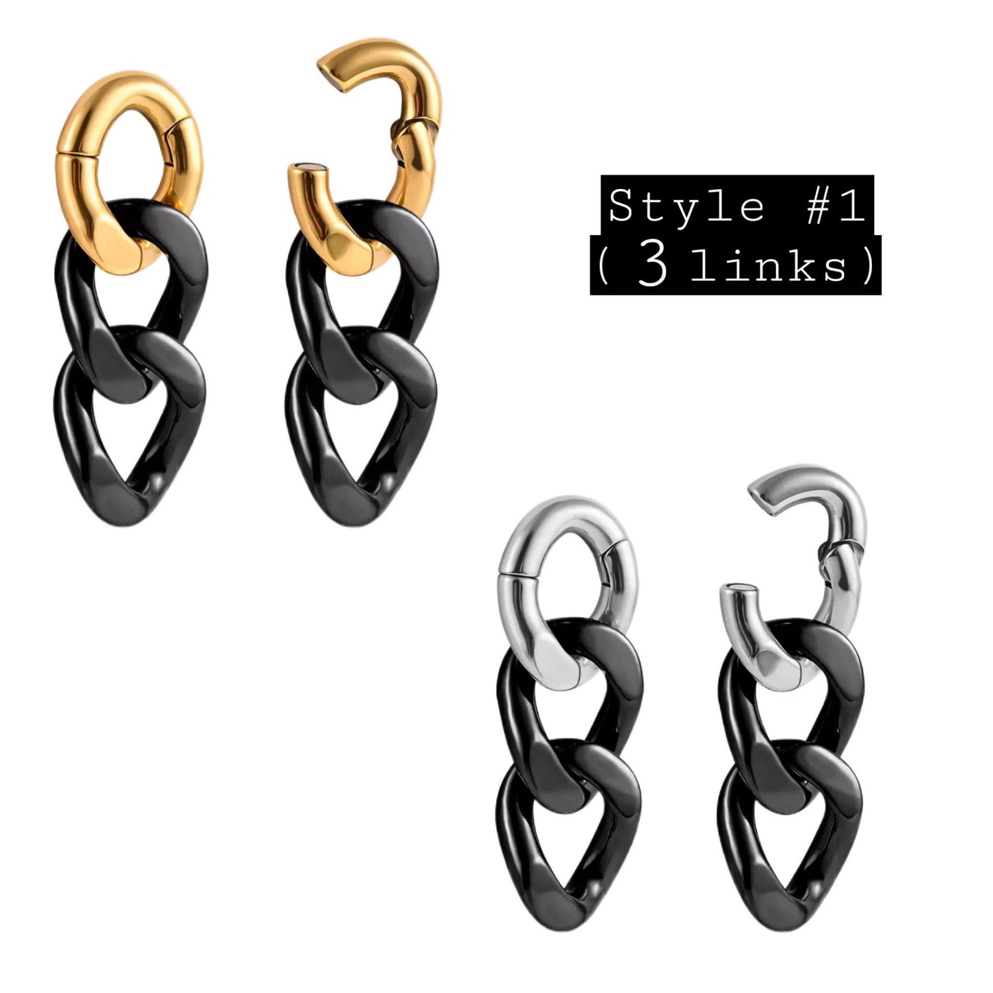 Cuban Chain Dangle Ear Weights | 3 Links
