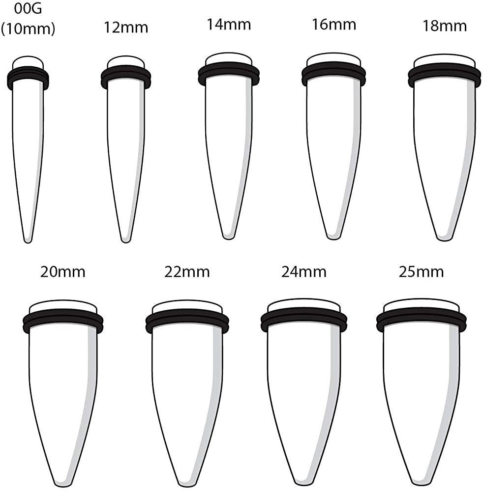 Acrylic Ear Stretching Tapers | 8g - 1” | Big Size - DustyJewelz