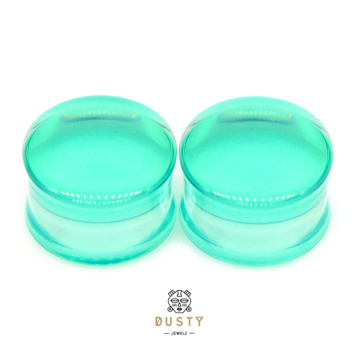 Aqua Acrylic Plugs | Double Flare | 0G - 30mm - DustyJewelz
