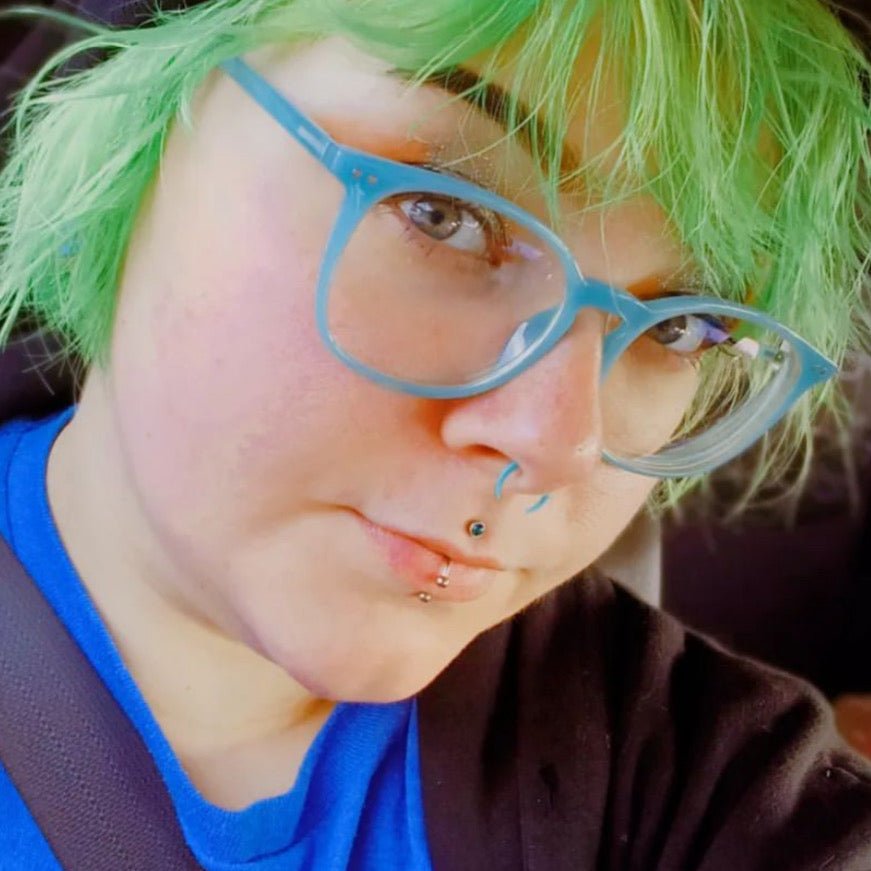 Aqua Buffalo Horn Septum Pincher | Acrylic Crescent Tapers - DustyJewelz