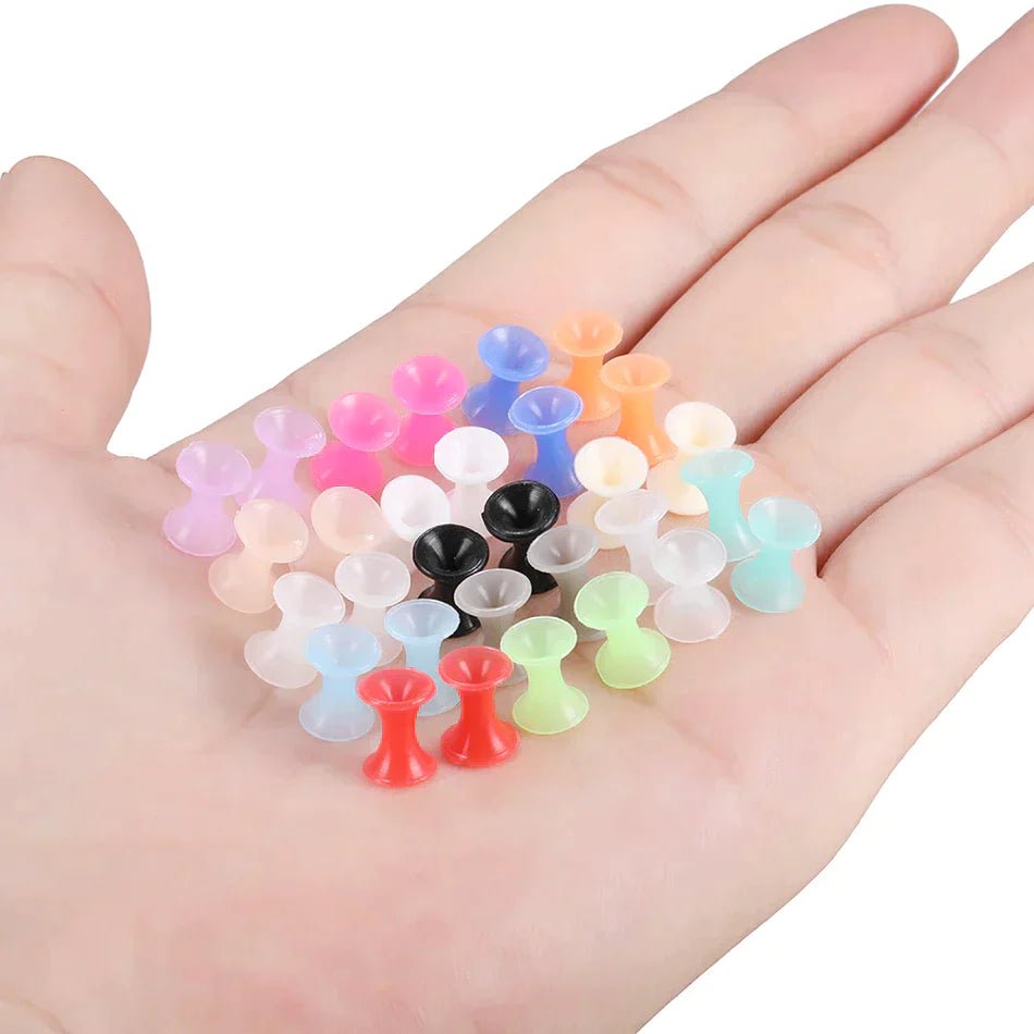 Aqua Silicone Ear Skins | Flexible Tunnels - DustyJewelz