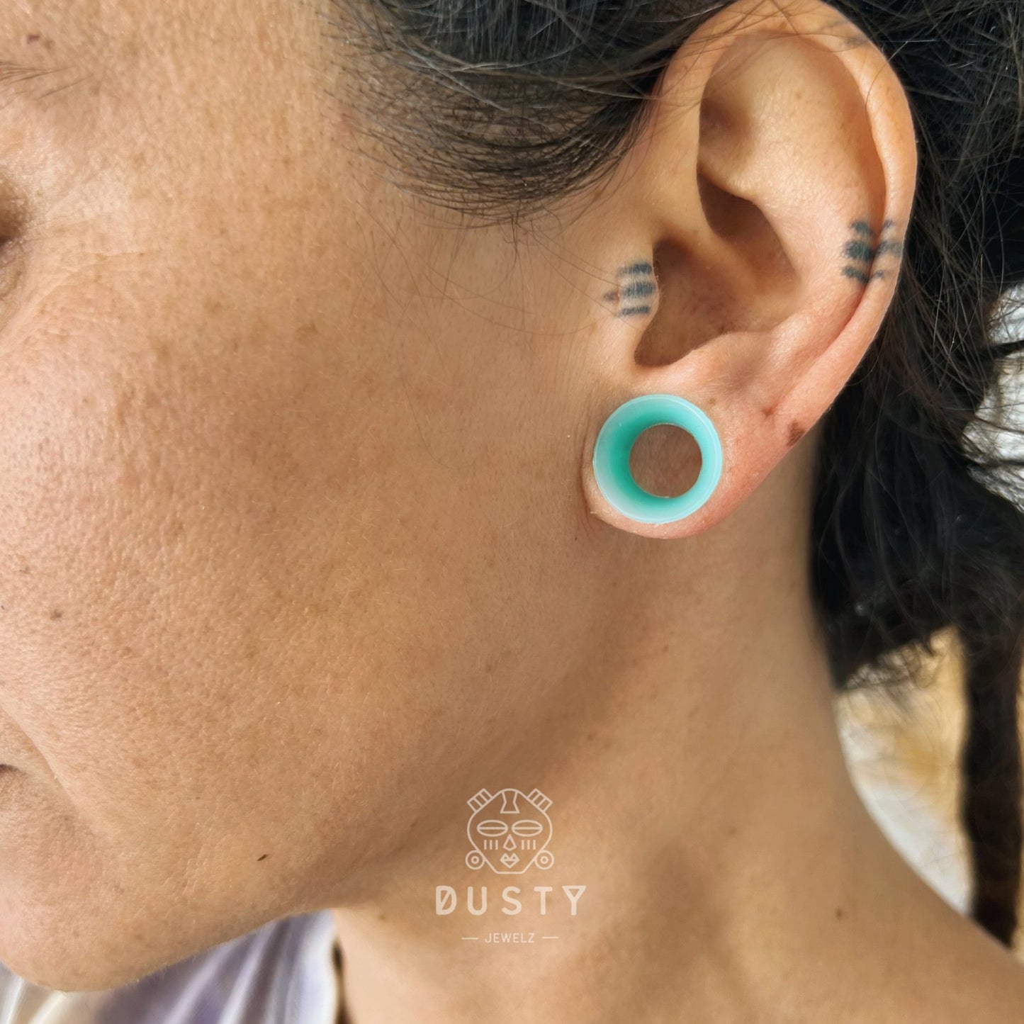 Aqua Silicone Ear Skins | Flexible Tunnels - DustyJewelz