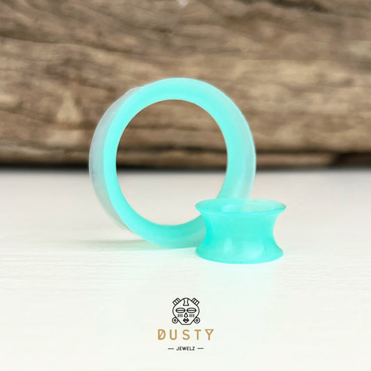 Aqua Silicone Ear Skins | Flexible Tunnels - DustyJewelz
