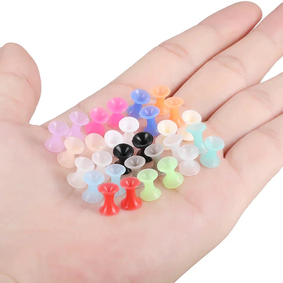 Baby Blue Silicone Ear Skins | Flexible Tunnels - DustyJewelz