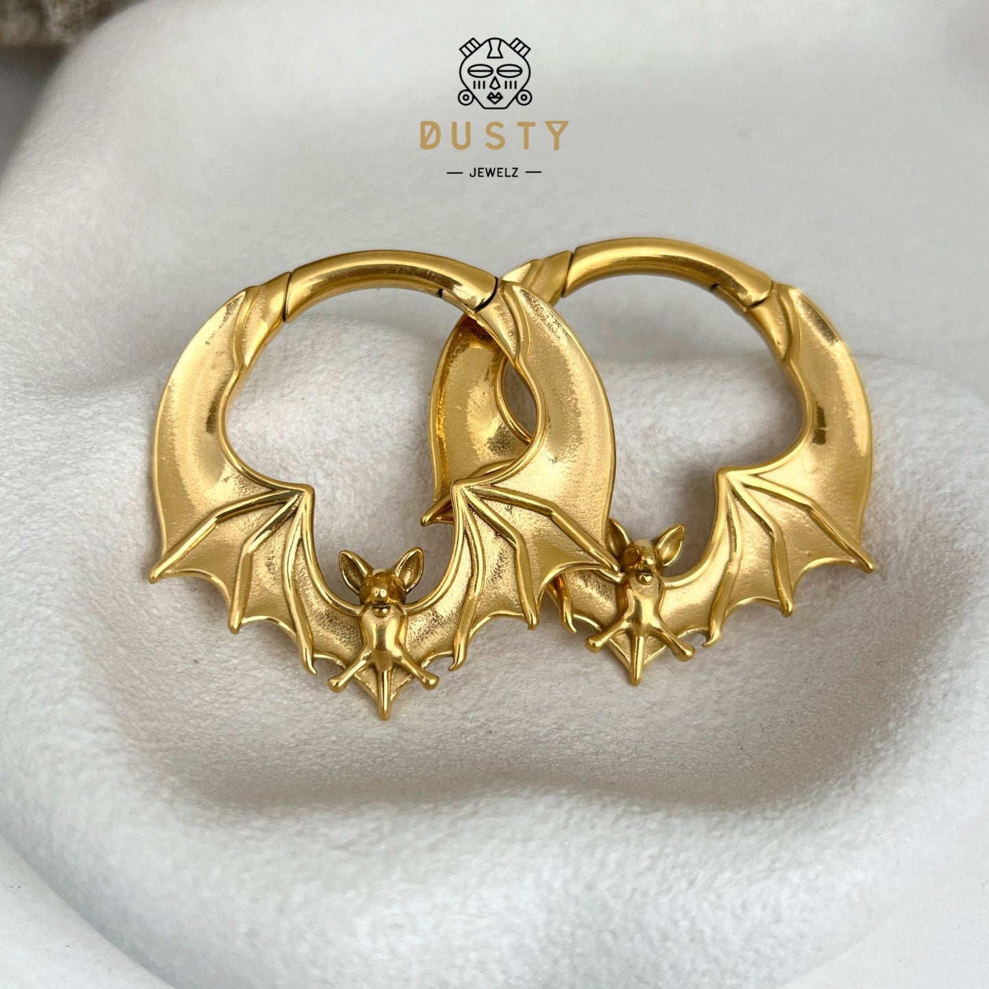 Bat Ear Weights | Hoop Lobe Hangers - DustyJewelz