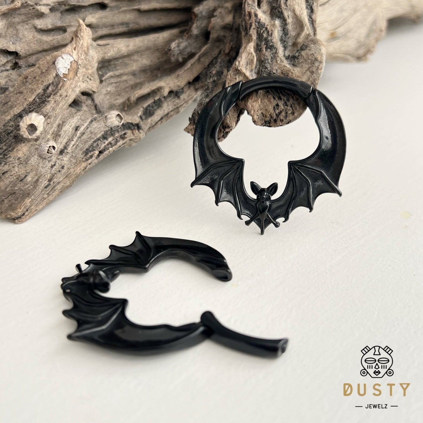Bat Ear Weights | Hoop Lobe Hangers - DustyJewelz