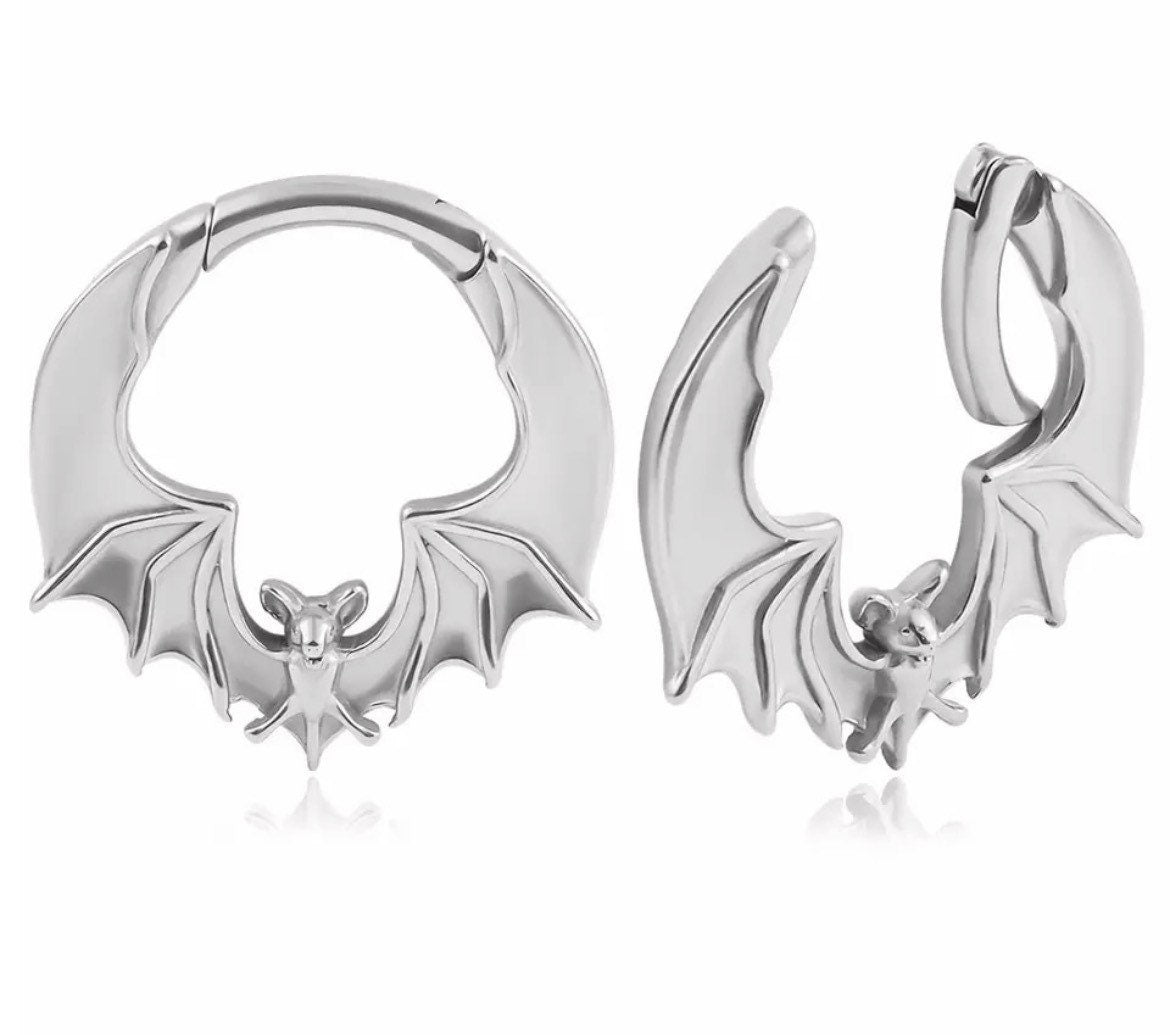 Bat Ear Weights | Hoop Lobe Hangers - DustyJewelz