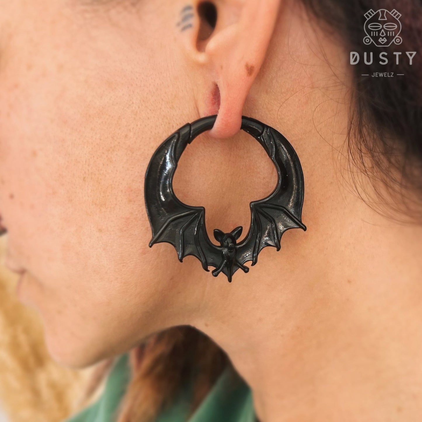 Bat Ear Weights | Hoop Lobe Hangers - DustyJewelz