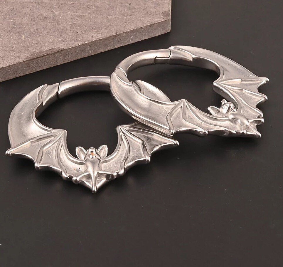 Bat Ear Weights | Hoop Lobe Hangers - DustyJewelz