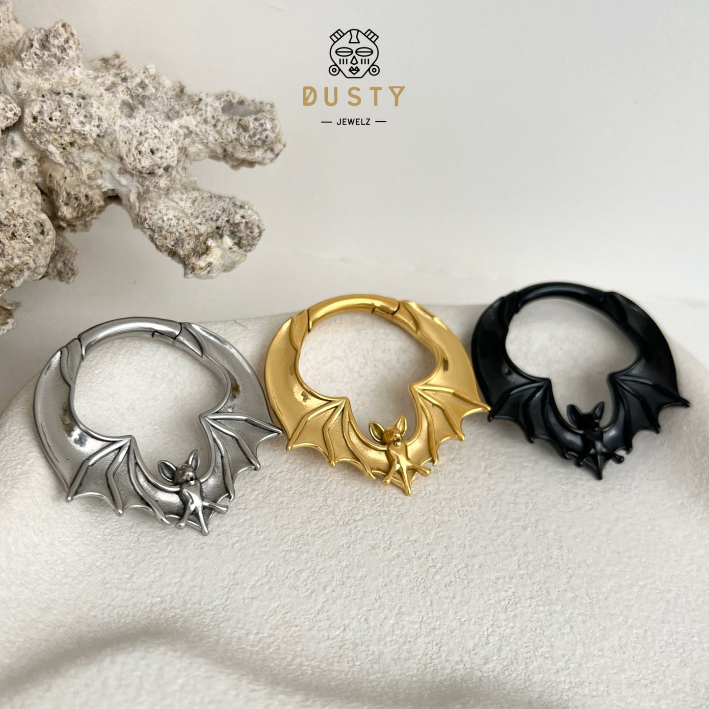 Bat Ear Weights | Hoop Lobe Hangers - DustyJewelz