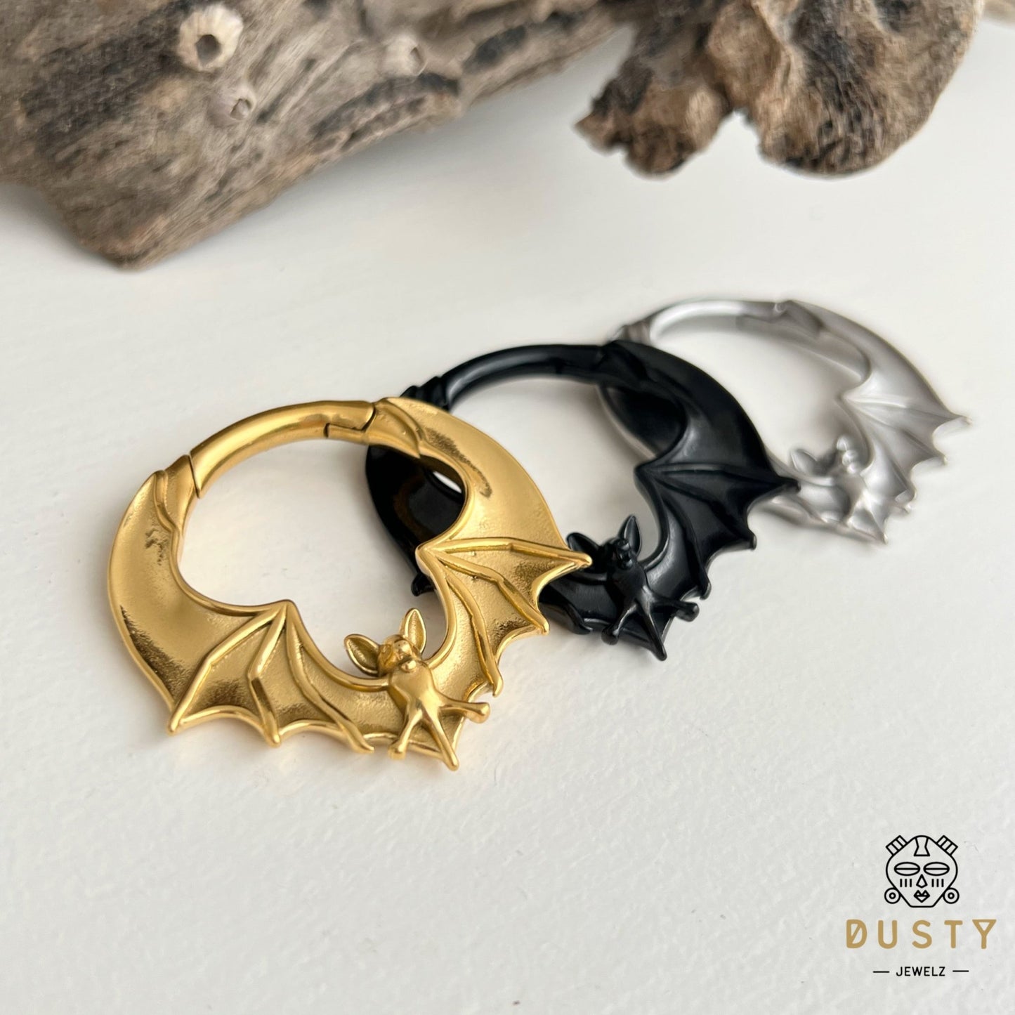 Bat Ear Weights | Hoop Lobe Hangers - DustyJewelz