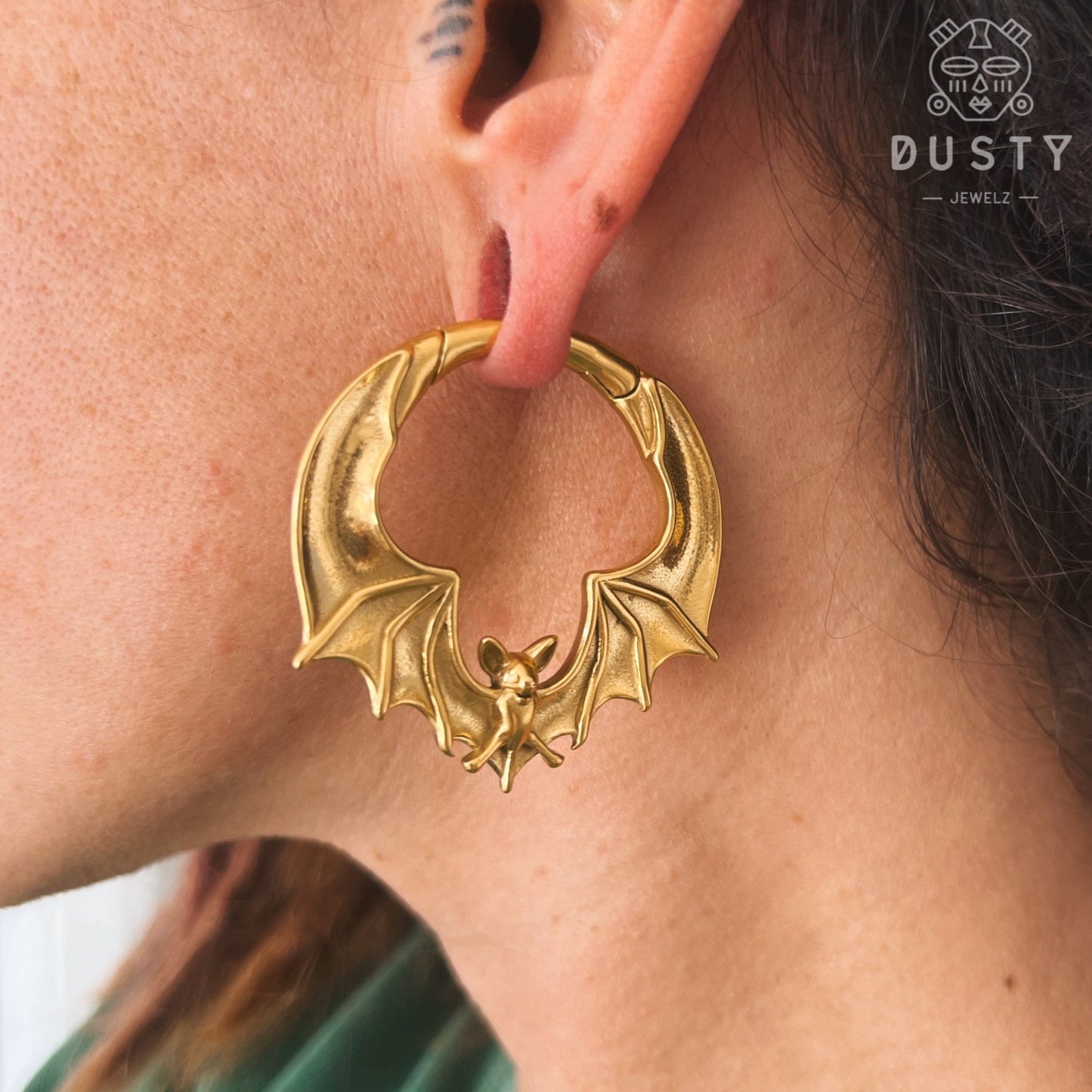 Bat Ear Weights | Hoop Lobe Hangers - DustyJewelz