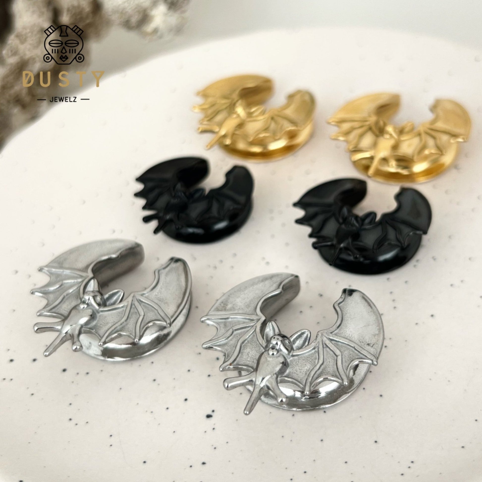 Bat Saddle Plugs | Lobe Spreaders - DustyJewelz