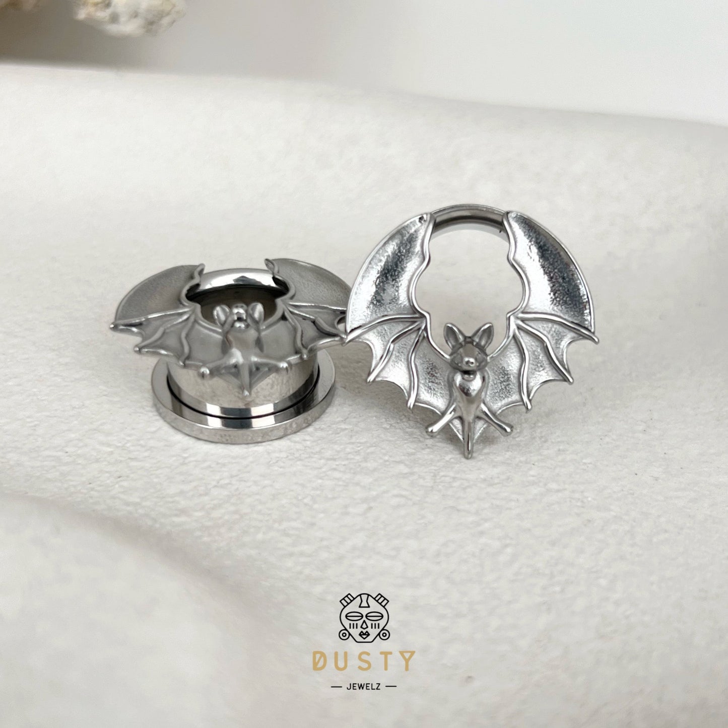 Bats Steel Tunnels | Screw Back Plugs - DustyJewelz