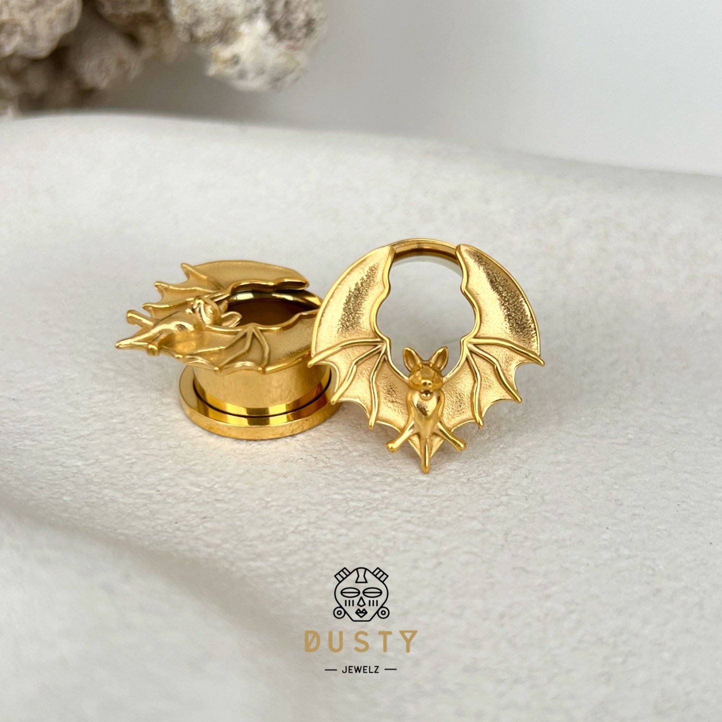 Bats Steel Tunnels | Screw Back Plugs - DustyJewelz