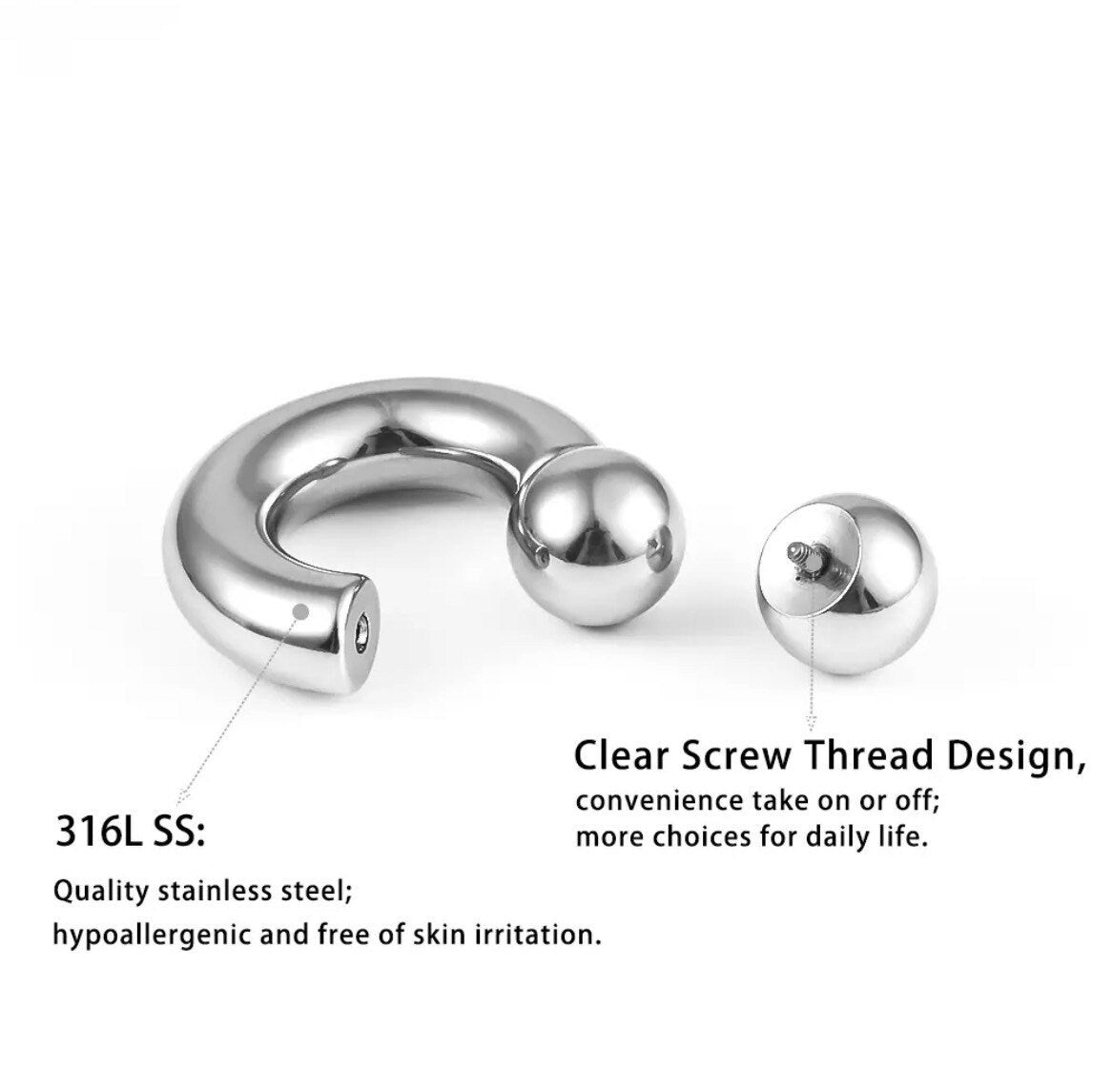 BCR Ball Closure Ring | Circular Barbell CBR - DustyJewelz