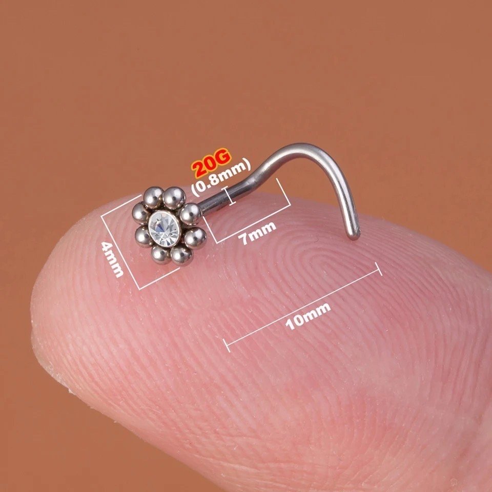 Beaded Flower Nose Stud - DustyJewelz