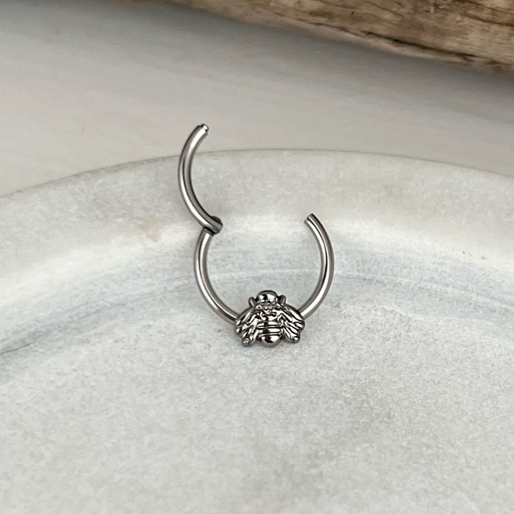 Bee Clicker Ring | Hinged Septum Ring - DustyJewelz