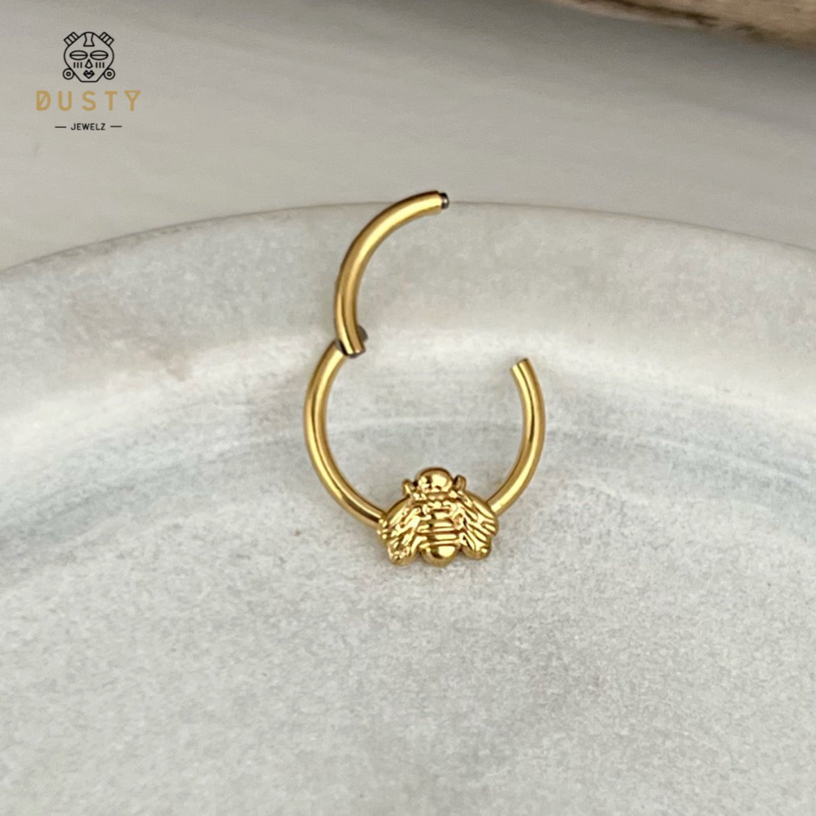 Bee Clicker Ring | Hinged Septum Ring - DustyJewelz