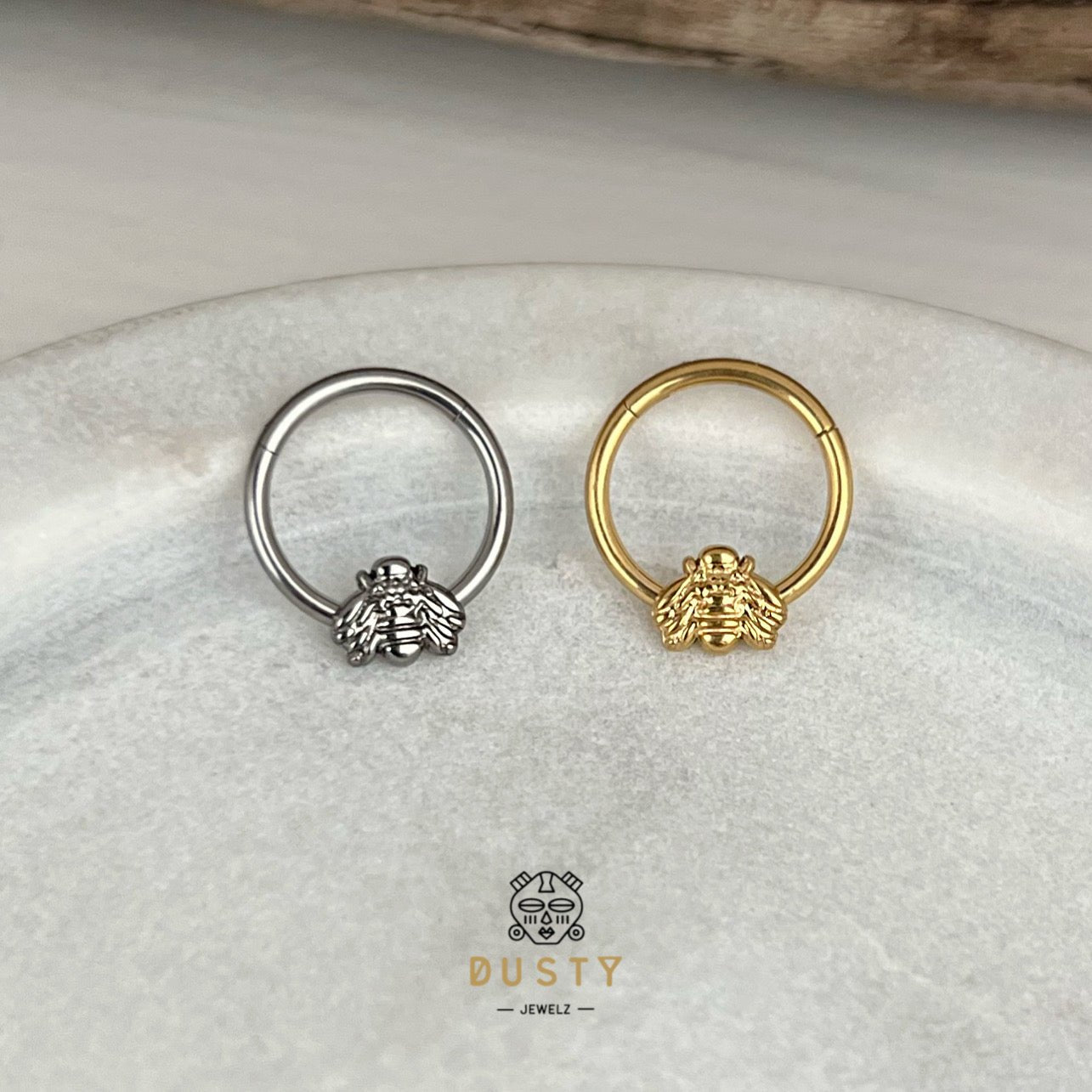 Bee Clicker Ring | Hinged Septum Ring - DustyJewelz