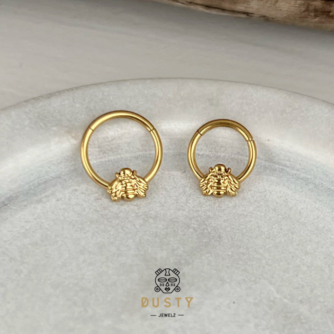 Bee Clicker Ring | Hinged Septum Ring - DustyJewelz