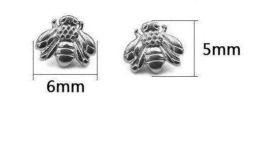 Bee Curved Barbell Vertical Labret | Stainless Steel | 16g - DustyJewelz