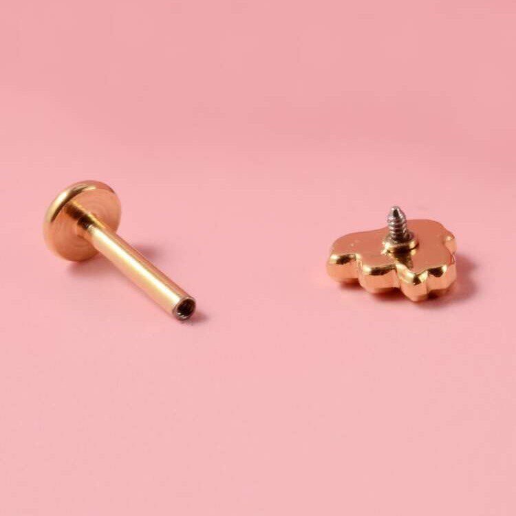 Bee Labret Stud | Medusa Piercing | 16g Surgical Steel - DustyJewelz