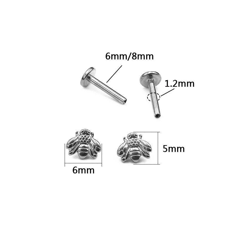Bee Labret Stud | Medusa Piercing | 16g Surgical Steel - DustyJewelz