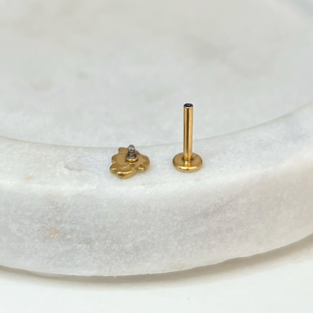 Bee Labret Stud | Medusa Piercing | 16g Surgical Steel - DustyJewelz