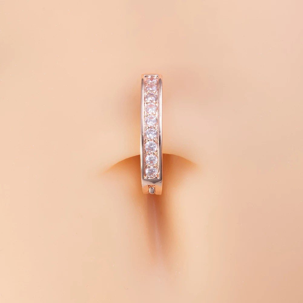 Belly Button Clicker | Surgical Steel | Crystals | Sleeper Navel Ring - DustyJewelz