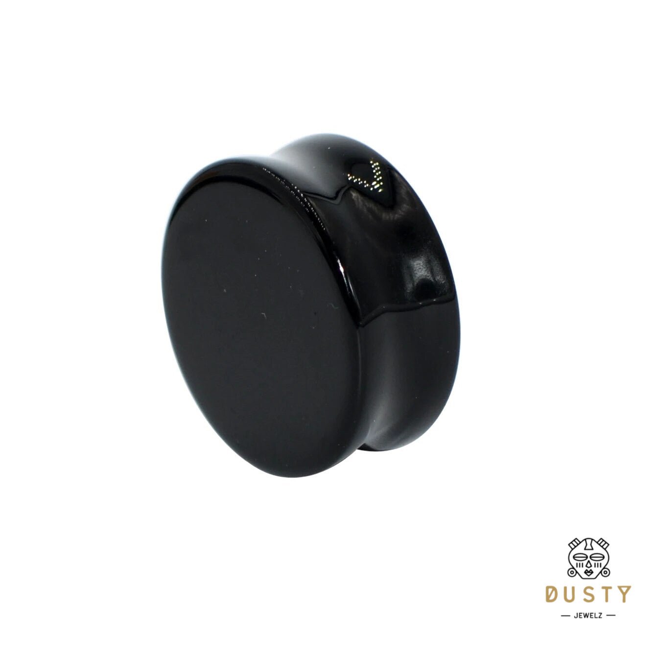 Black Obsidian Stone Plugs | Double Flare - DustyJewelz