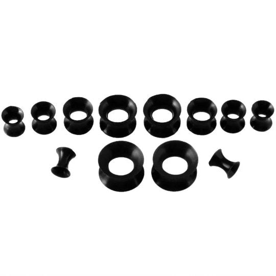 Black Silicone Ear Skins | Flexible Tunnels - DustyJewelz