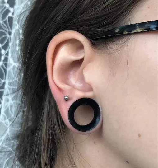 Black Silicone Ear Skins | Flexible Tunnels - DustyJewelz