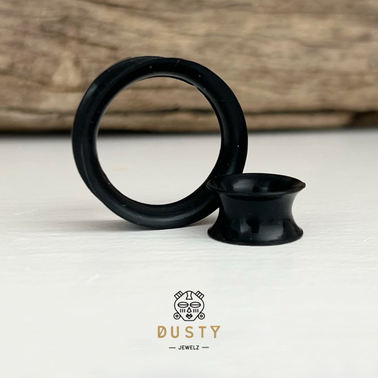 Black Silicone Ear Skins | Flexible Tunnels - DustyJewelz