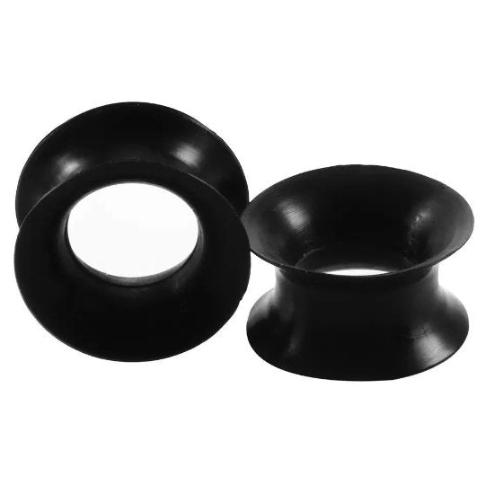 Black Silicone Ear Skins | Flexible Tunnels - DustyJewelz