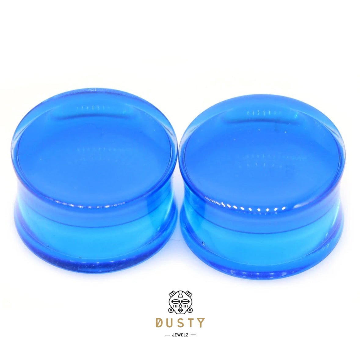 Blue Acrylic Plugs | Double Flare | 0G - 30mm - DustyJewelz