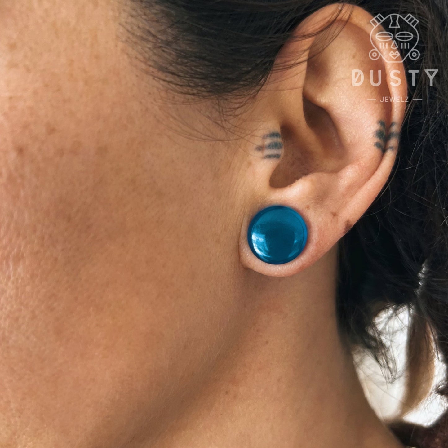 Blue Acrylic Plugs | Double Flare | 0G - 30mm - DustyJewelz