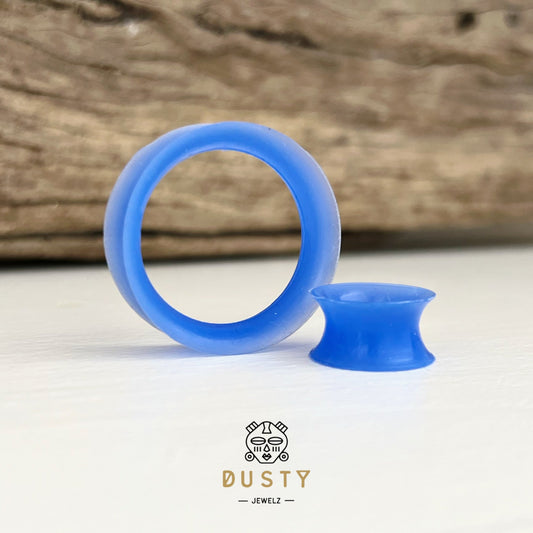 Blue Silicone Ear Skins | Flexible Tunnels - DustyJewelz