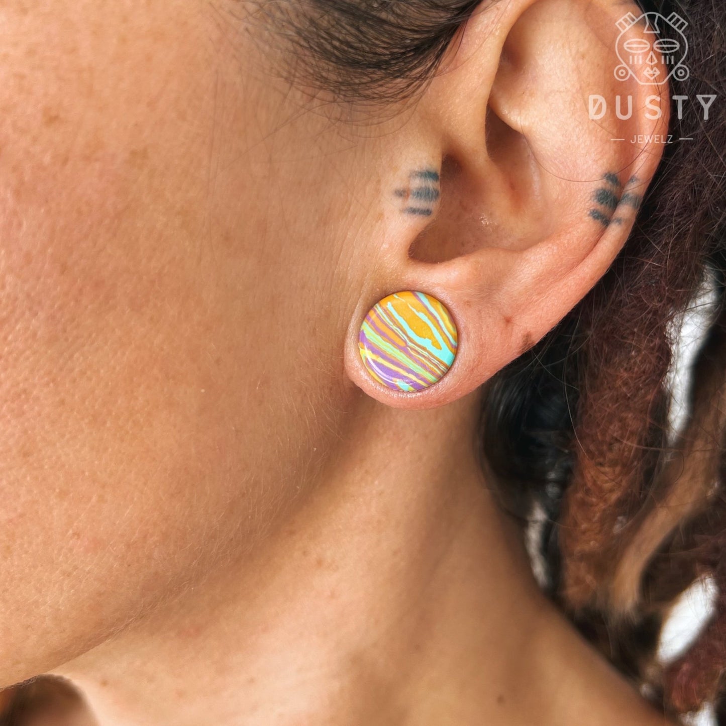 Candy Stripe Stone Plugs | Double Flare - DustyJewelz