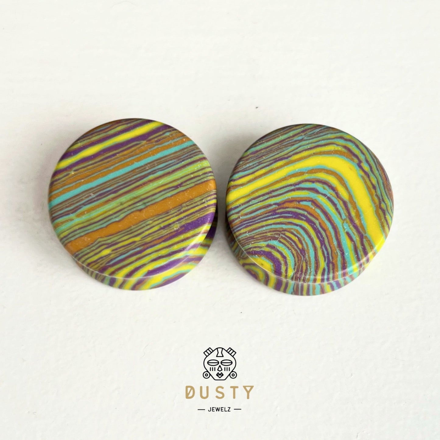 Candy Stripe Stone Plugs | Double Flare - DustyJewelz