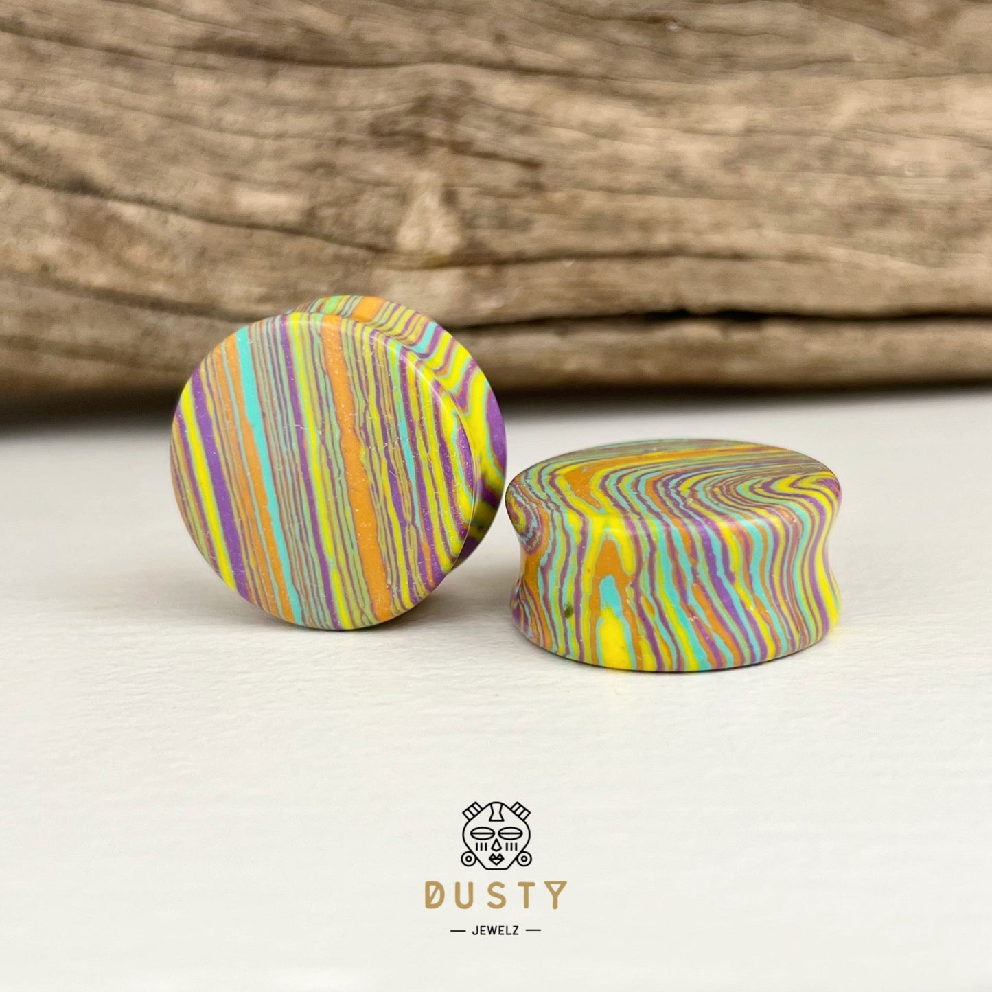 Candy Stripe Stone Plugs | Double Flare - DustyJewelz