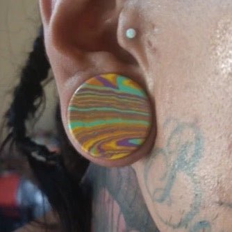 Candy Stripe Stone Plugs | Double Flare - DustyJewelz