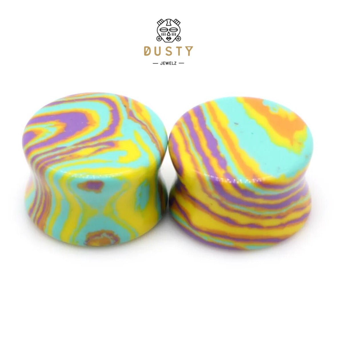 Candy Stripe Stone Plugs | Double Flare - DustyJewelz