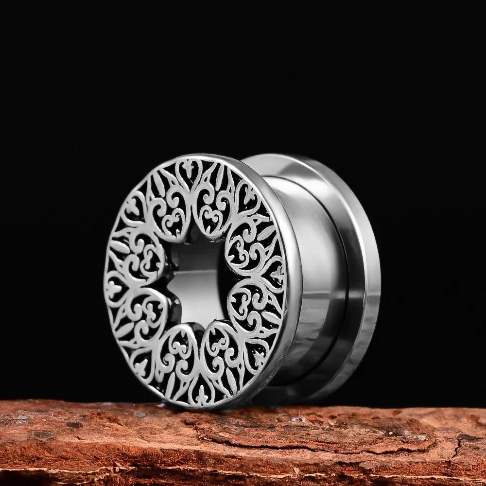 Carved Mandala Tunnels | Screw Back Plugs - DustyJewelz